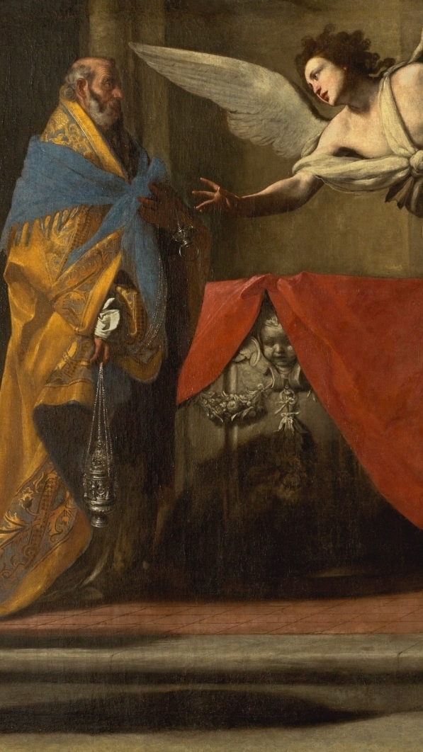 Massimo Stanzione (1586-1656 Ita) Die Geburt Johannes des Taeufers wird  Zacharias verkuendet Lukas 1, 1-25
